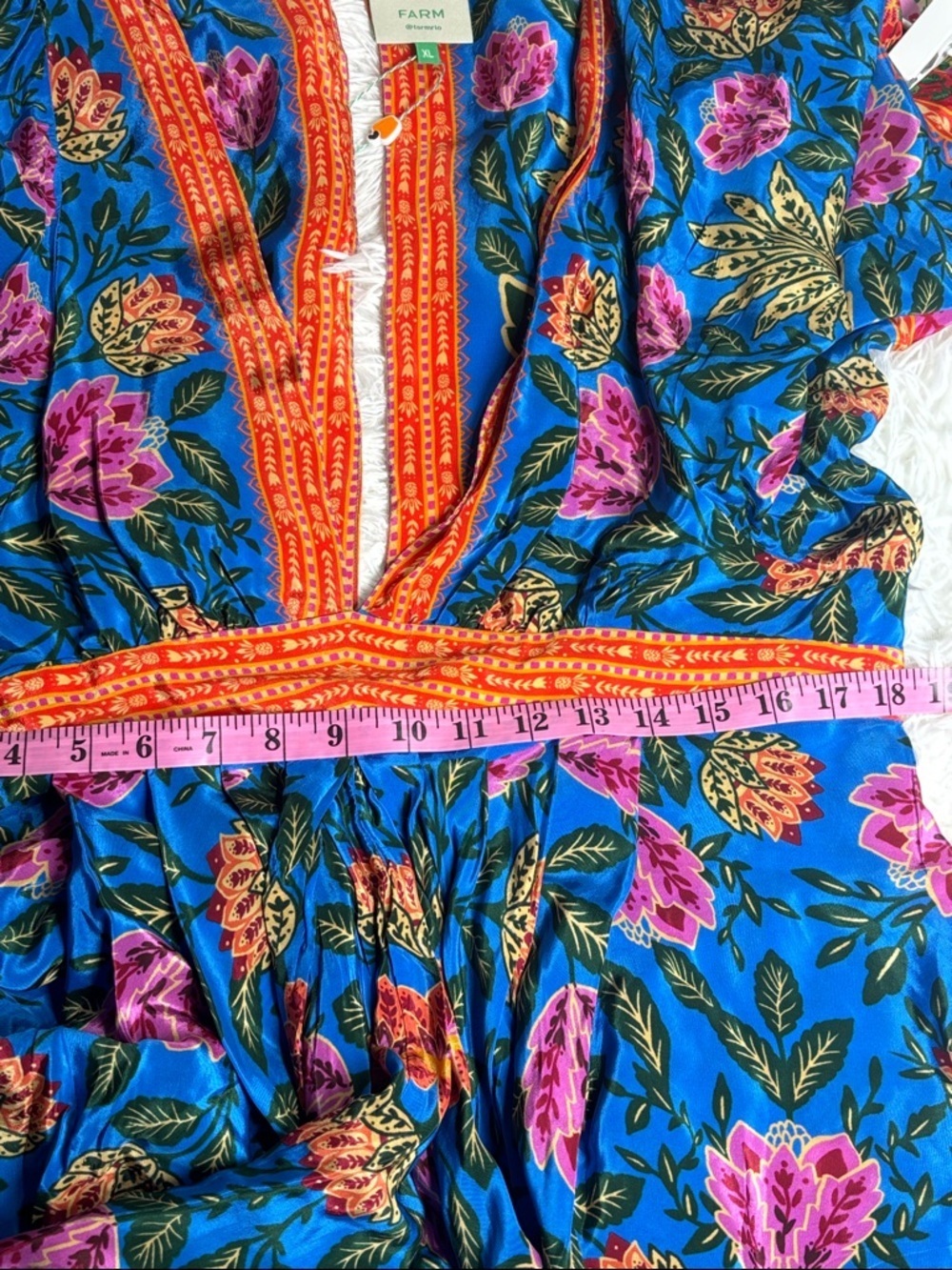 FARM RIO Blue Pineapple Garden Kaftan Maxi Dress - Picture 10 of 11